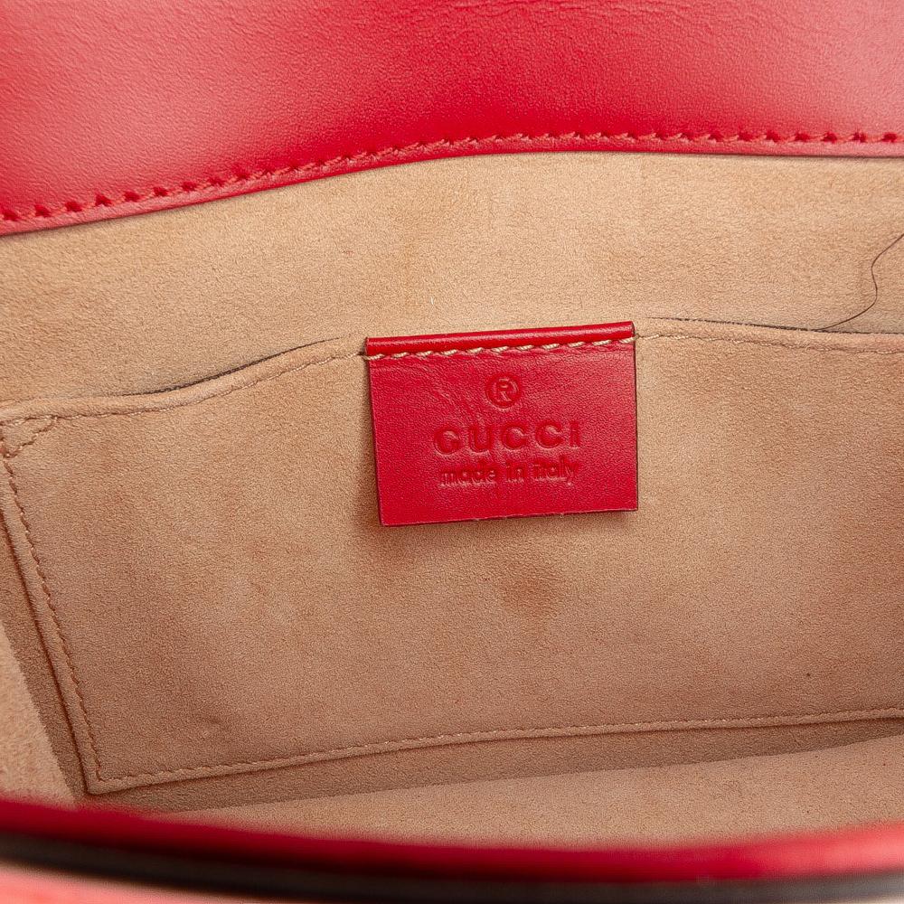 Gucci B Gucci Red Calf Leather Mini skin Sylvie Satchel Italy