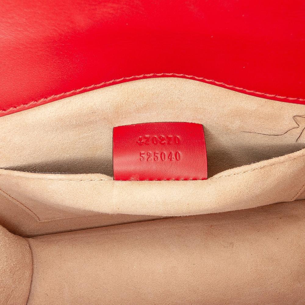 Gucci B Gucci Red Calf Leather Mini skin Sylvie Satchel Italy