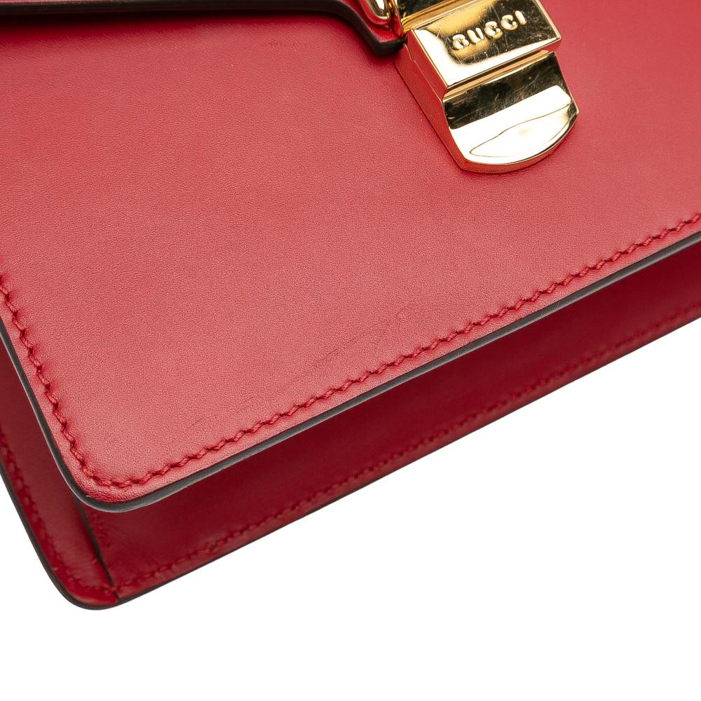 Gucci B Gucci Red Calf Leather Mini skin Sylvie Satchel Italy