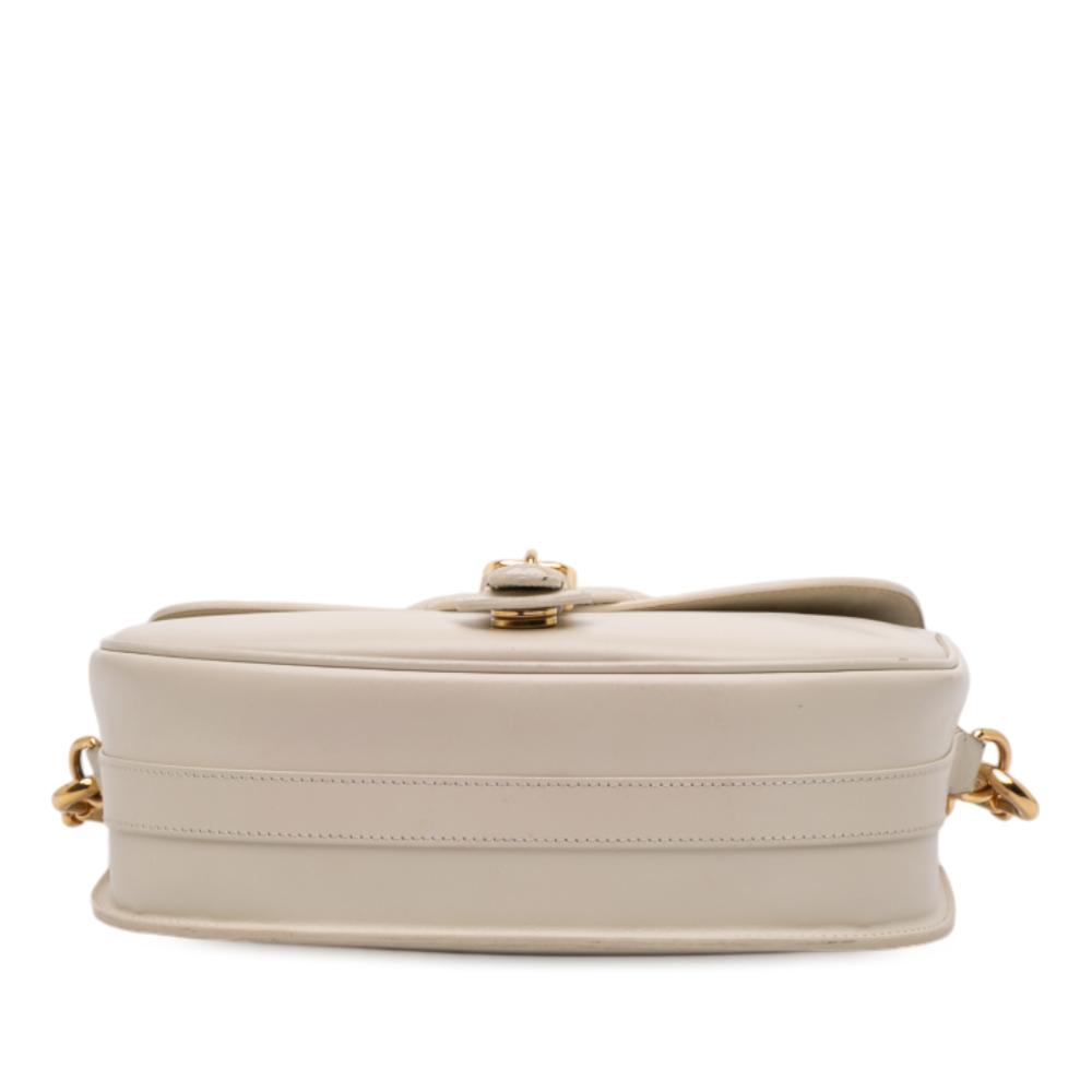 Christian Dior B Dior White Calf Leather Large Smooth skin Bobby Crossbody Italy