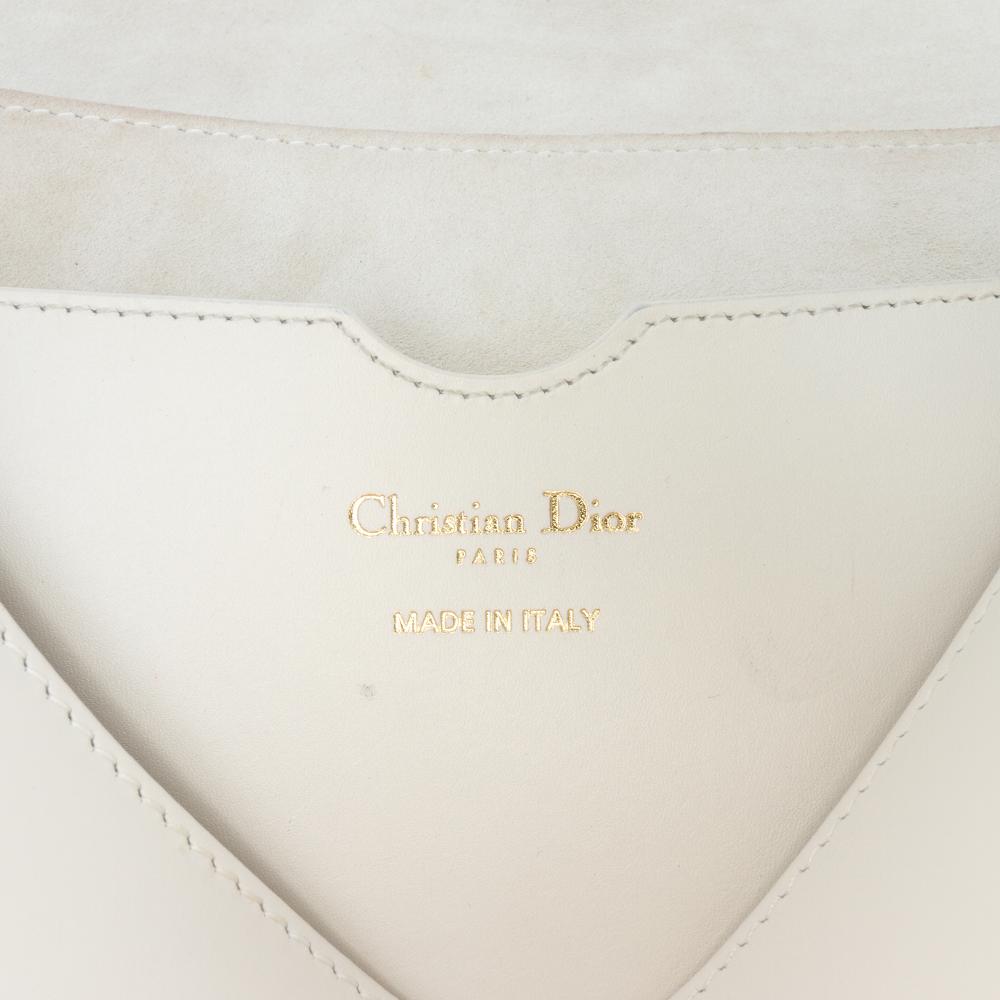Christian Dior B Dior White Calf Leather Large Smooth skin Bobby Crossbody Italy