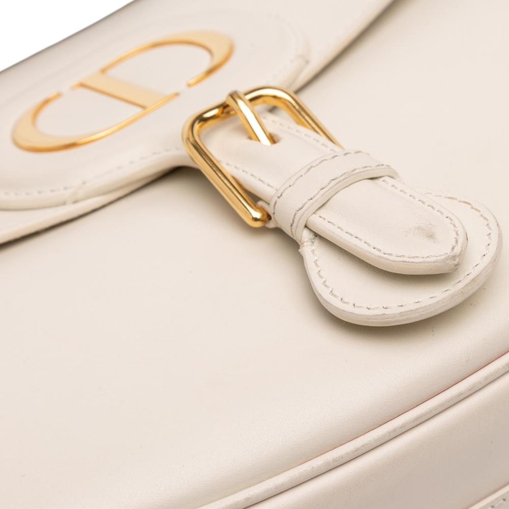 Christian Dior B Dior White Calf Leather Large Smooth skin Bobby Crossbody Italy
