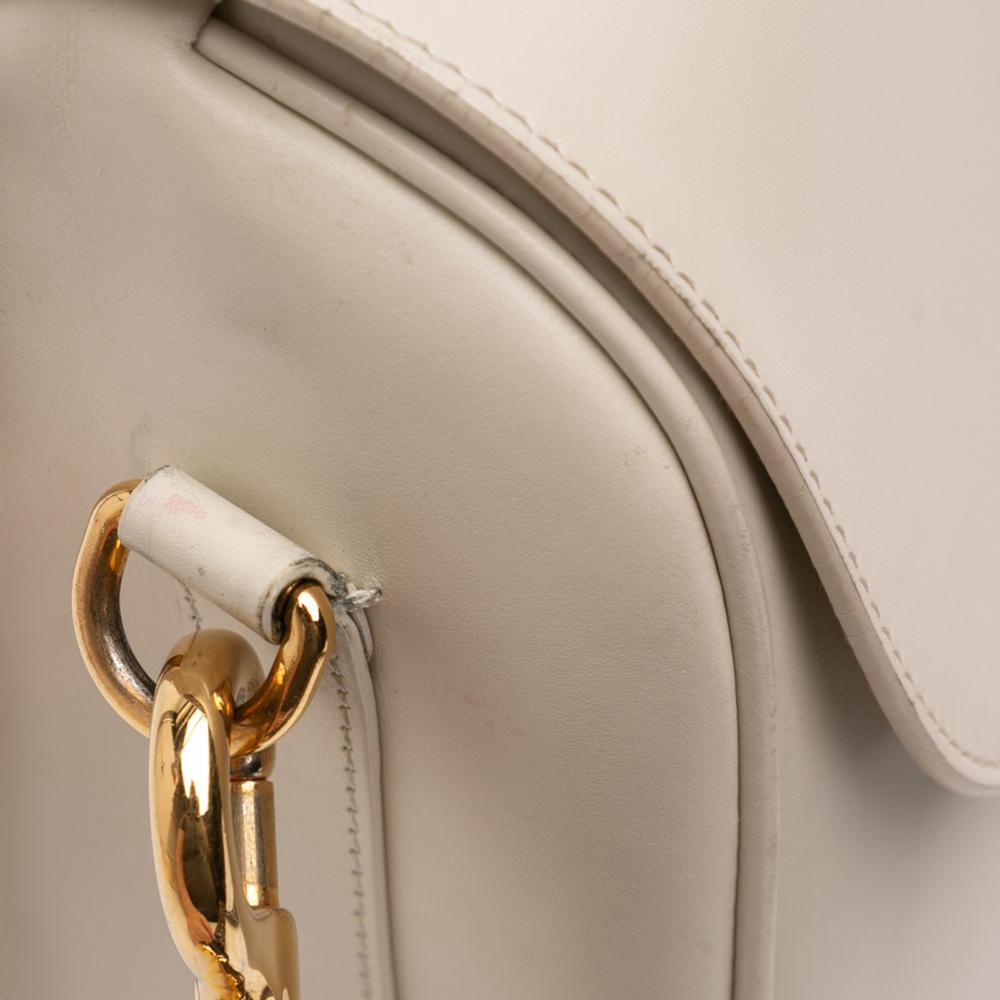 Christian Dior B Dior White Calf Leather Large Smooth skin Bobby Crossbody Italy