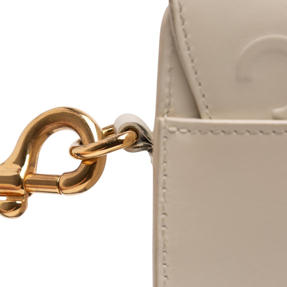 Christian Dior B Dior White Calf Leather Large Smooth skin Bobby Crossbody Italy