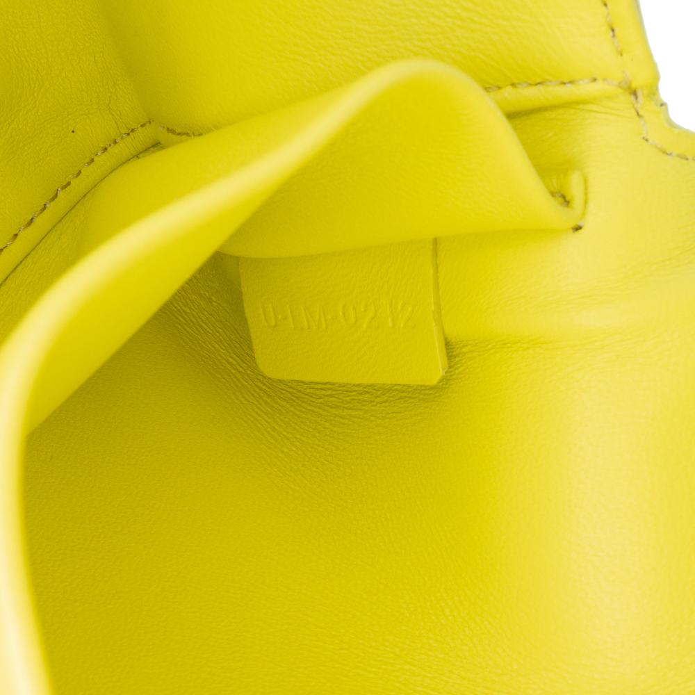 Celine AB Celine Yellow Neon Yellow Calf Leather skin Cuir Triomphe Chain Shoulder Bag Italy