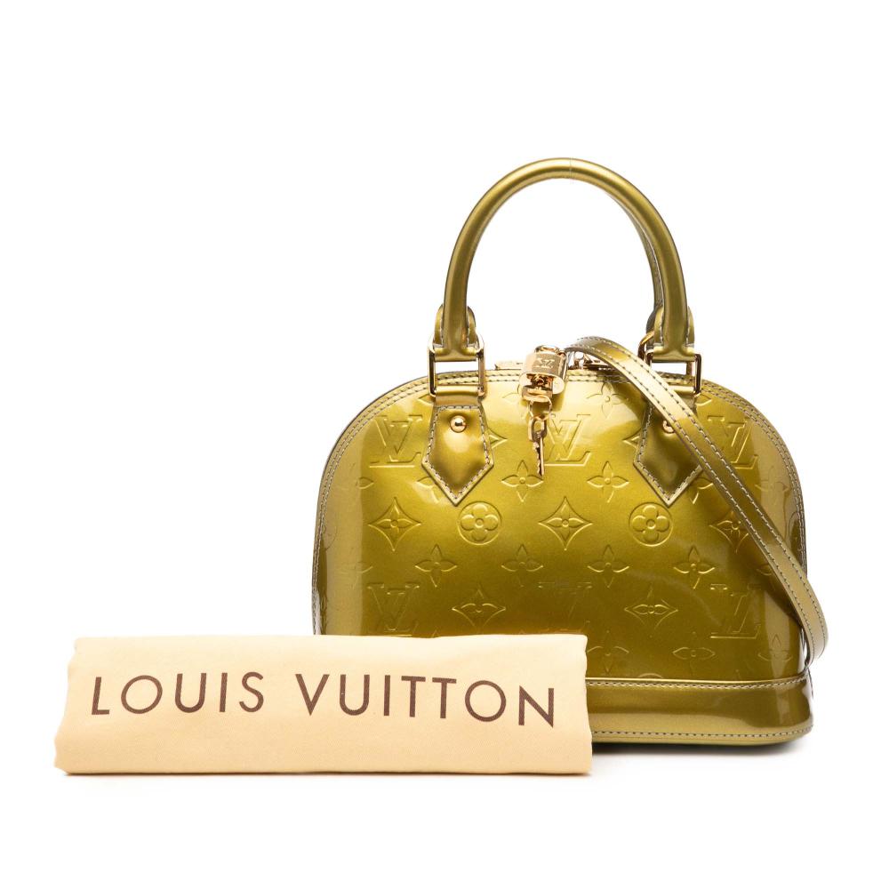 Louis Vuitton AB Louis Vuitton Green Olive Green Vernis Leather Leather Monogram Vernis Alma BB France