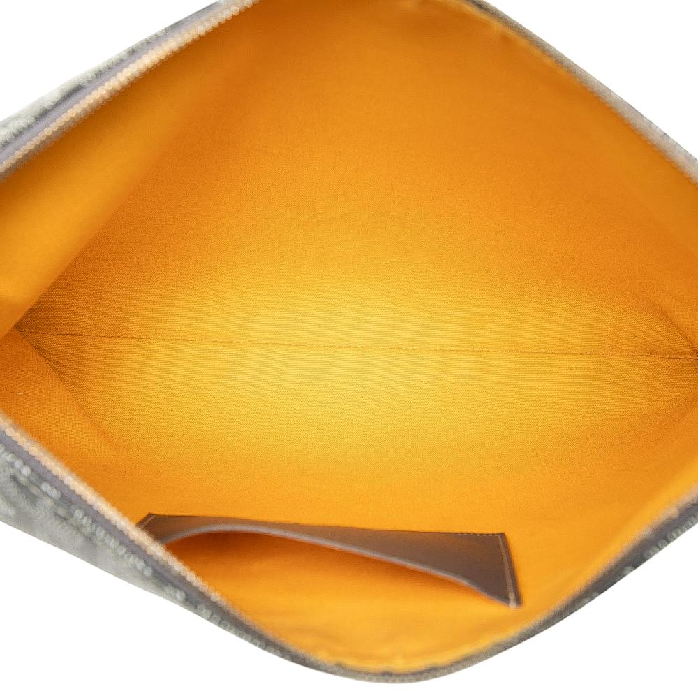 Goyard B Goyard Gray Coated Canvas Fabric Goyardine Senat MM France