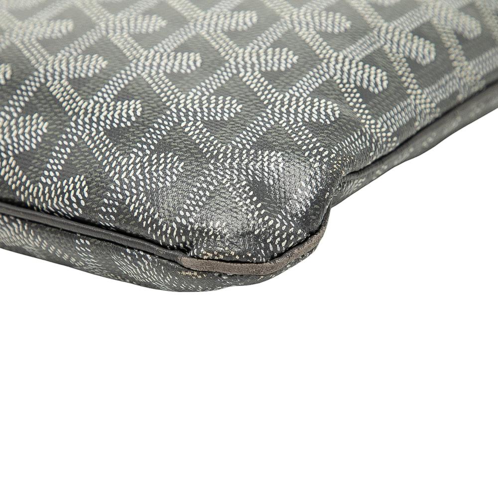 Goyard B Goyard Gray Coated Canvas Fabric Goyardine Senat MM France