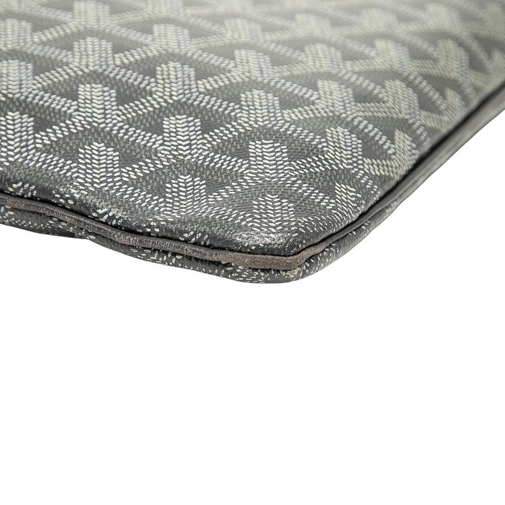 Goyard B Goyard Gray Coated Canvas Fabric Goyardine Senat MM France