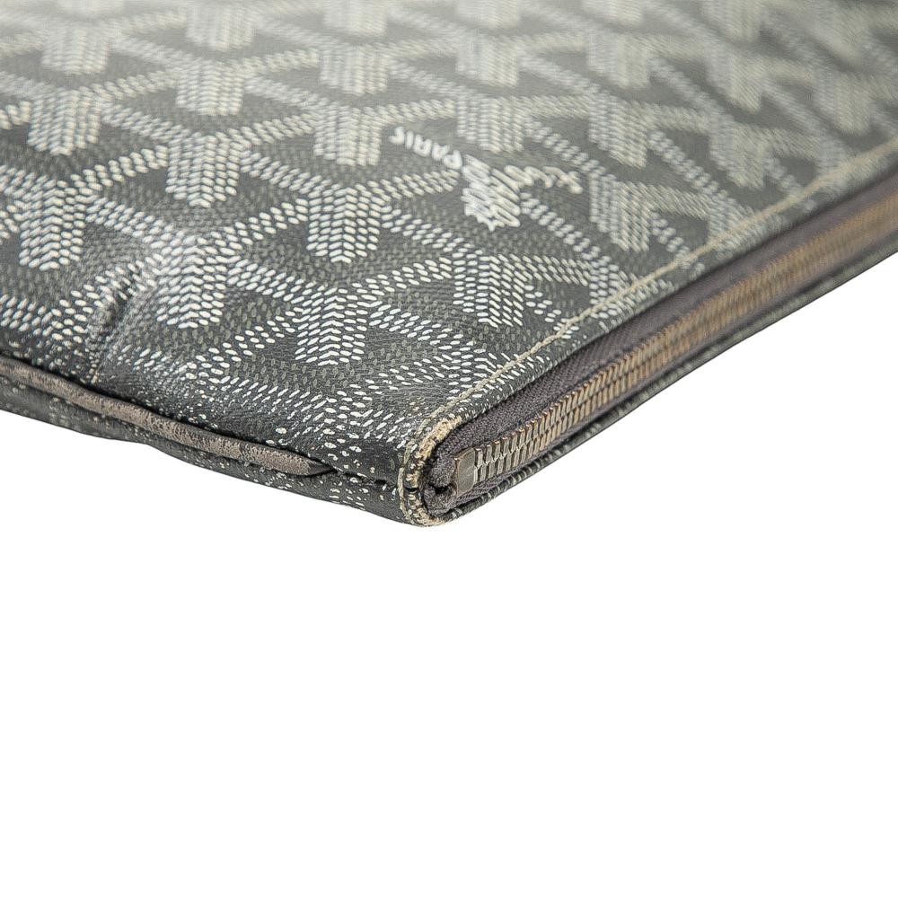 Goyard B Goyard Gray Coated Canvas Fabric Goyardine Senat MM France