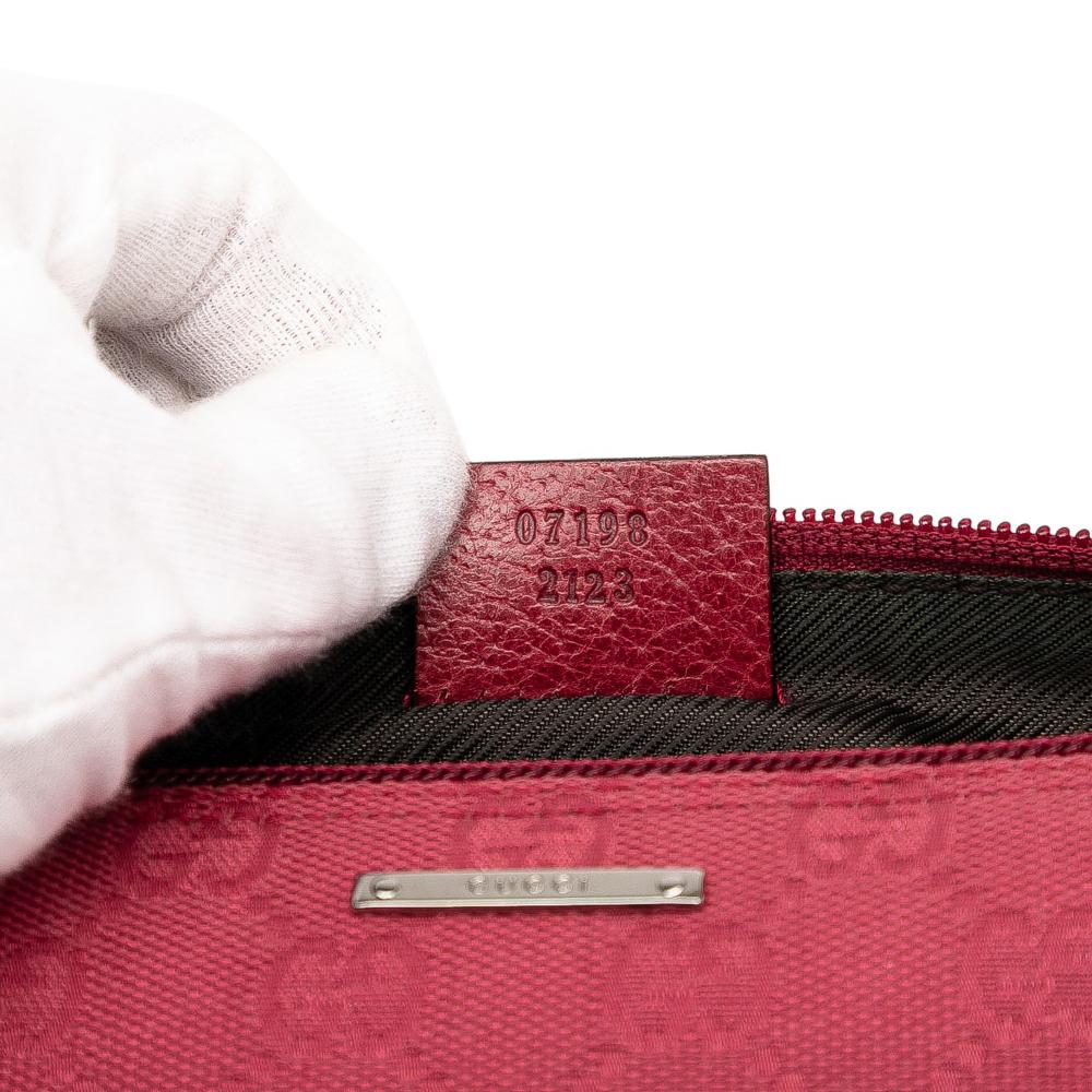 Gucci B Gucci Red Canvas Fabric GG Boat Italy