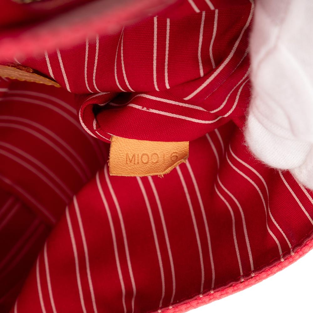 Louis Vuitton B Louis Vuitton Pink with Red Canvas Fabric Antigua Besace PM Shoulder Bag France