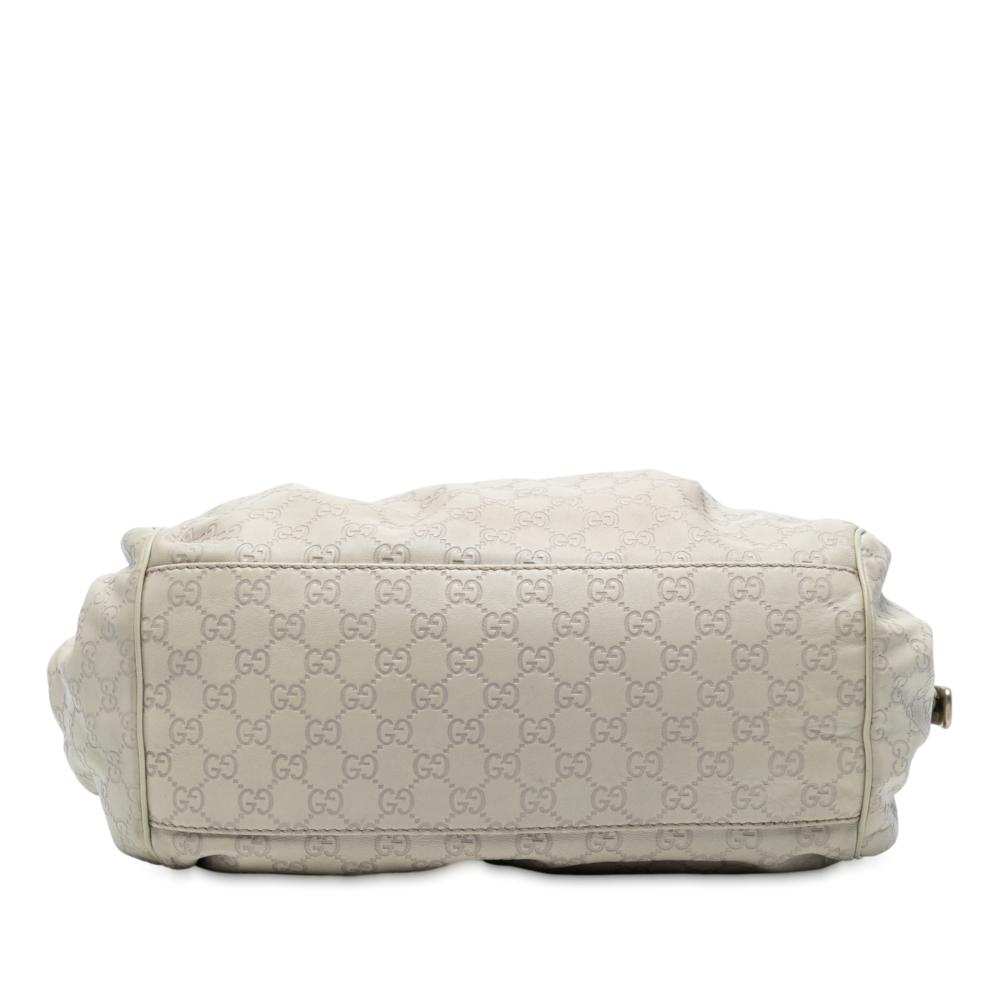 Gucci B Gucci Brown Beige Calf Leather Guccissima Sukey Satchel Italy