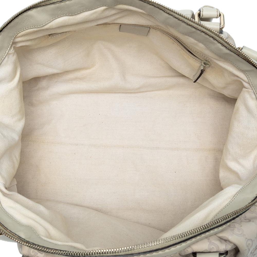 Gucci B Gucci Brown Beige Calf Leather Guccissima Sukey Satchel Italy