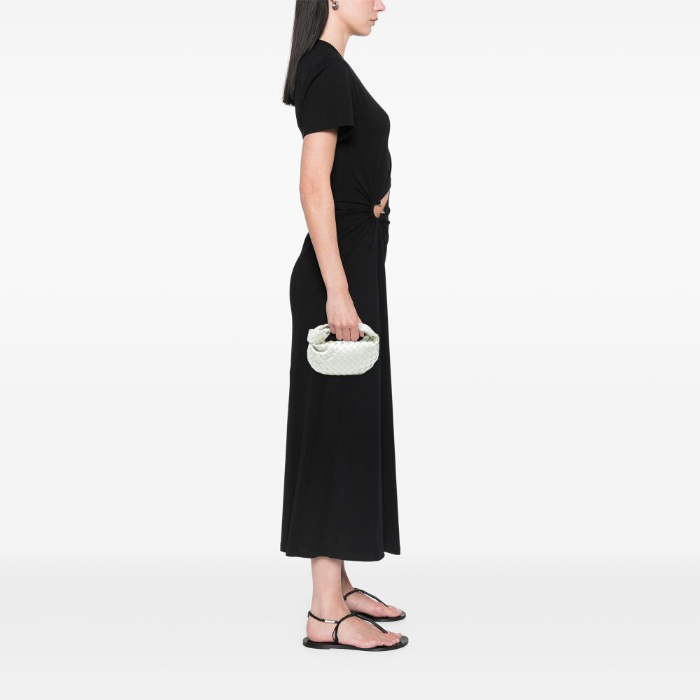 Bottega Veneta AB Bottega Veneta White Patent Leather Leather Mini Patent Intrecciato Jodie Italy