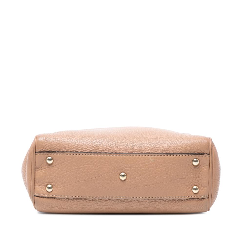 Gucci B Gucci Pink Calf Leather Mini skin Bamboo Shopper Satchel Italy