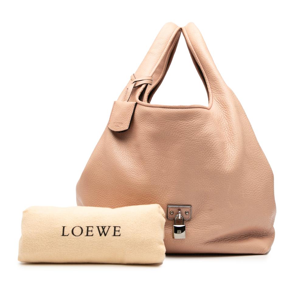 Loewe B LOEWE Brown Nude Calf Leather skin Calle Lock Shoulder Bag Spain