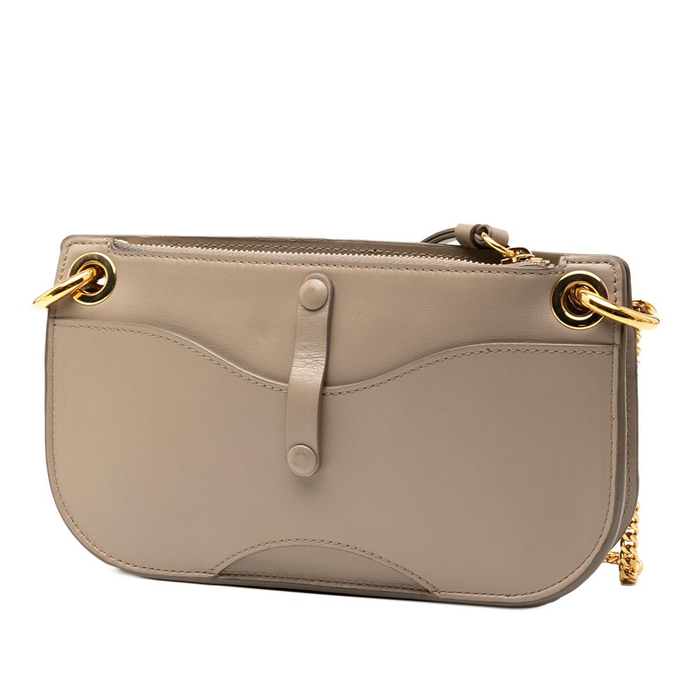 Chloé AB Chloé Brown Taupe Calf Leather Mini Tess Chain Crossbody Spain