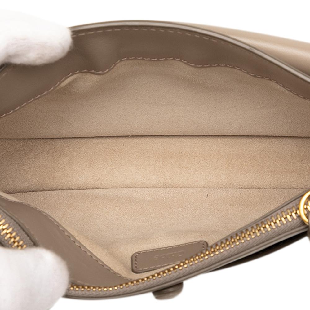 Chloé AB Chloé Brown Taupe Calf Leather Mini Tess Chain Crossbody Spain