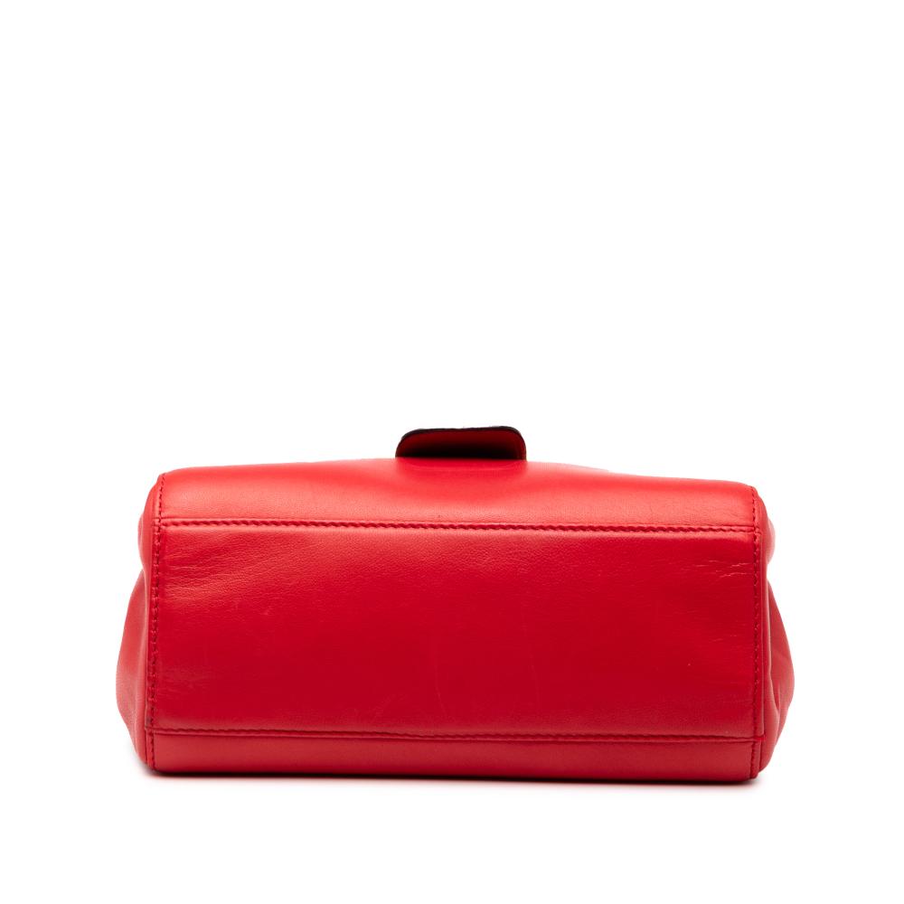 Prada B Prada Red Calf Leather Vitello Lux Embleme Top Handle Bag Italy