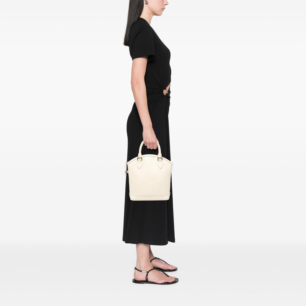 Louis Vuitton B Louis Vuitton White Epi Leather Leather Epi Lockit Vertical France