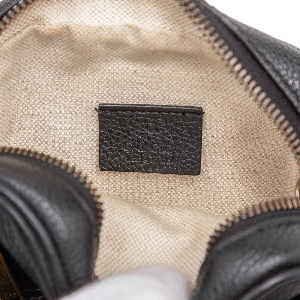 Gucci AB Gucci Black Calf Leather Mini Grained skin Logo Crossbody Italy