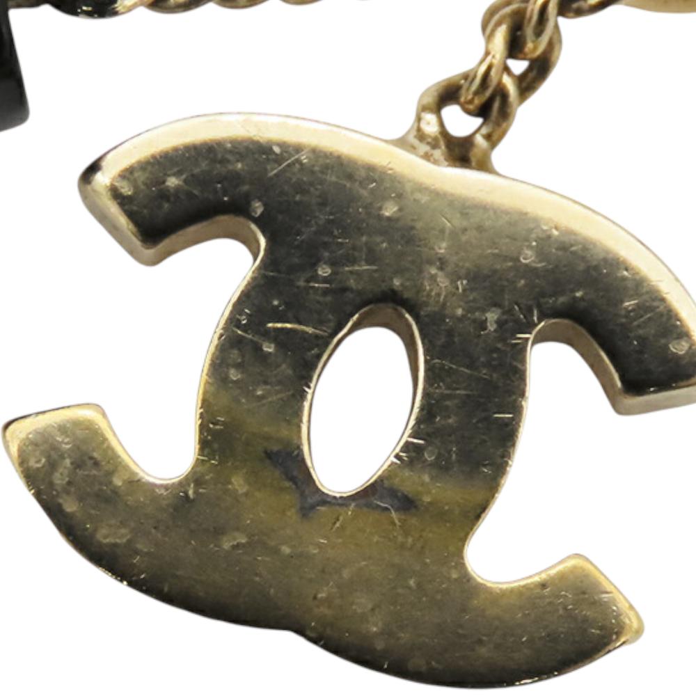 Chanel B Chanel Gold Gold Plated Metal CC Lipstick Pendant Necklace Italy