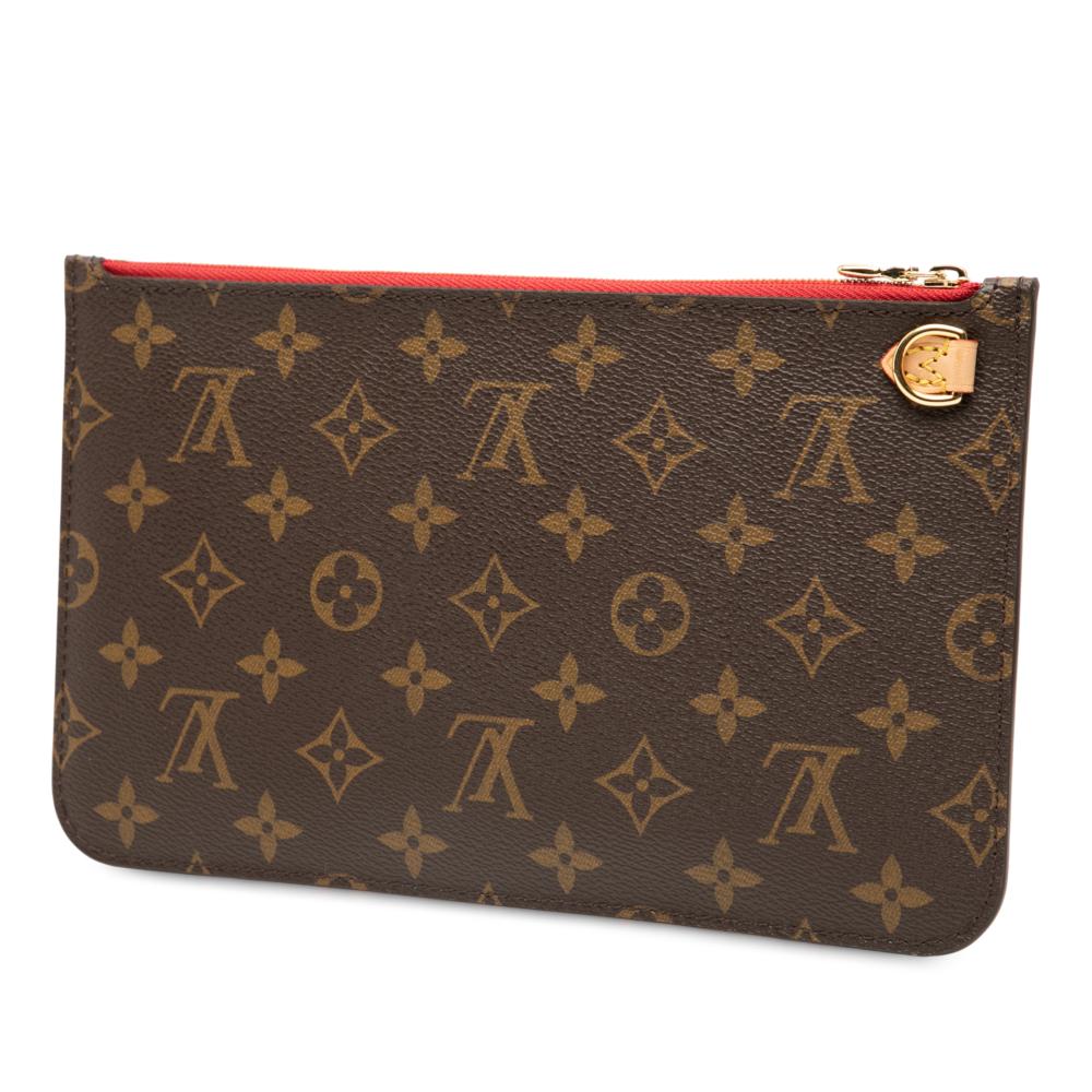 Louis Vuitton AB Louis Vuitton Brown Monogram Canvas Fabric Monogram Neverfull Pouch Spain