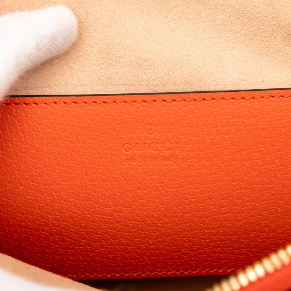 Gucci AB Gucci Orange Calf Leather Mini Dollar skin Bamboo Diana Dome Satchel Italy