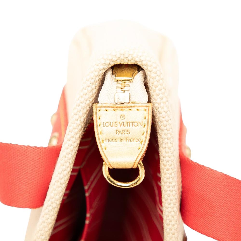 Louis Vuitton B Louis Vuitton Brown Beige with Red Canvas Fabric Antigua Cabas PM France