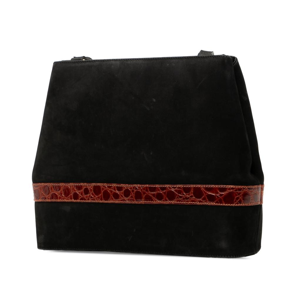 Ferragamo B Ferragamo Black Suede Leather Crossbody Italy