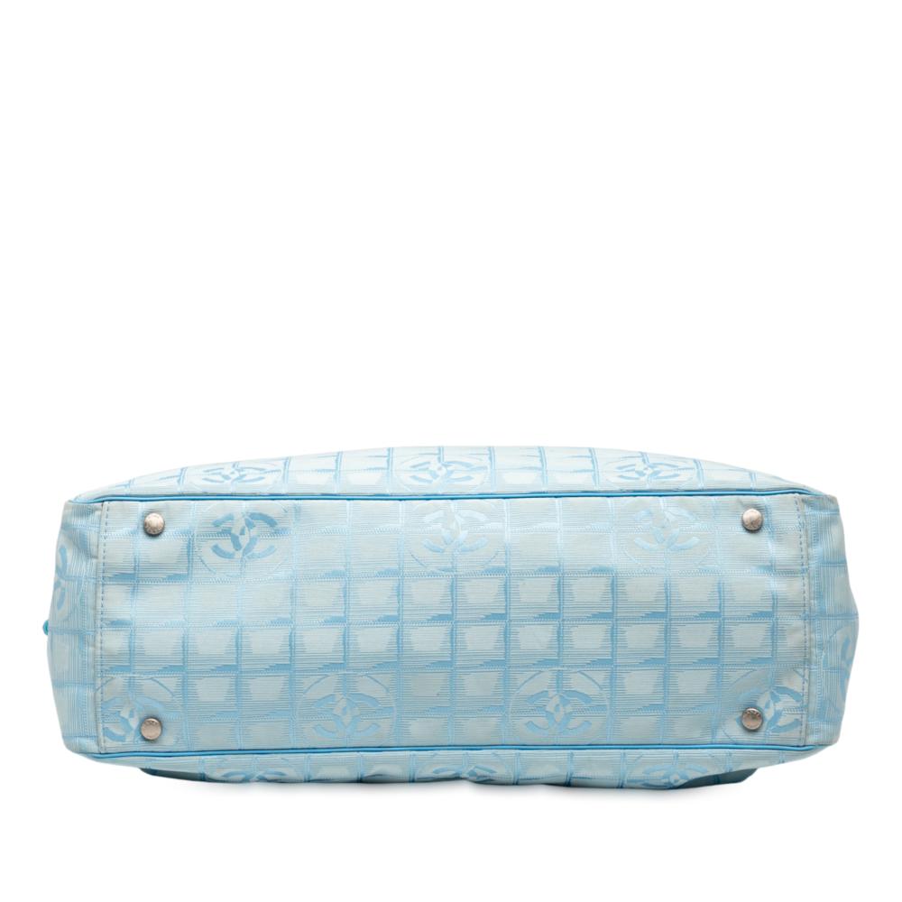 Chanel B Chanel Blue Light Blue Nylon Fabric New Travel Line Tote France