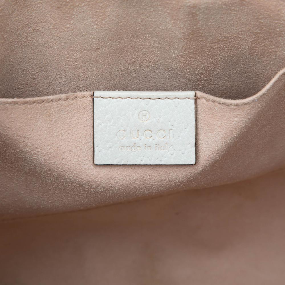 Gucci B Gucci White Calf Leather Small Ophidia Satchel Italy