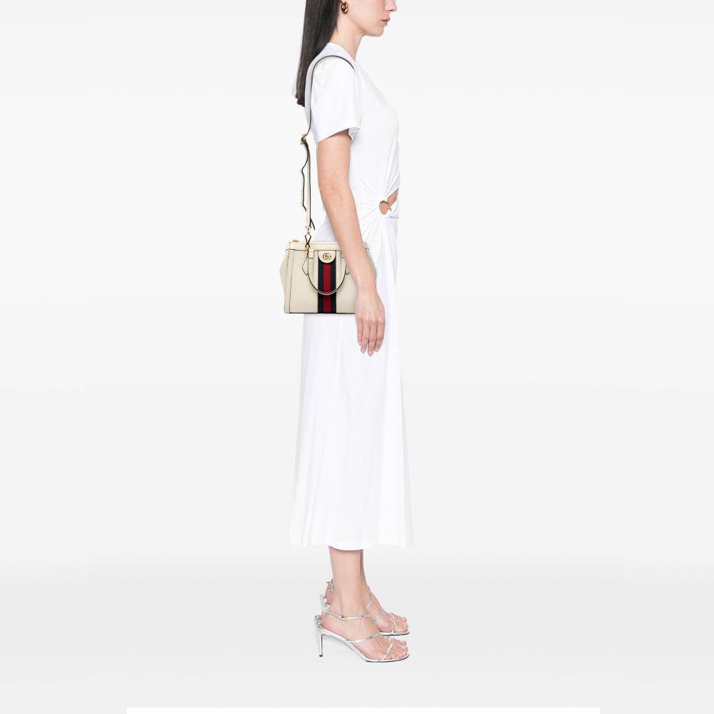 Gucci B Gucci White Calf Leather Small Ophidia Satchel Italy