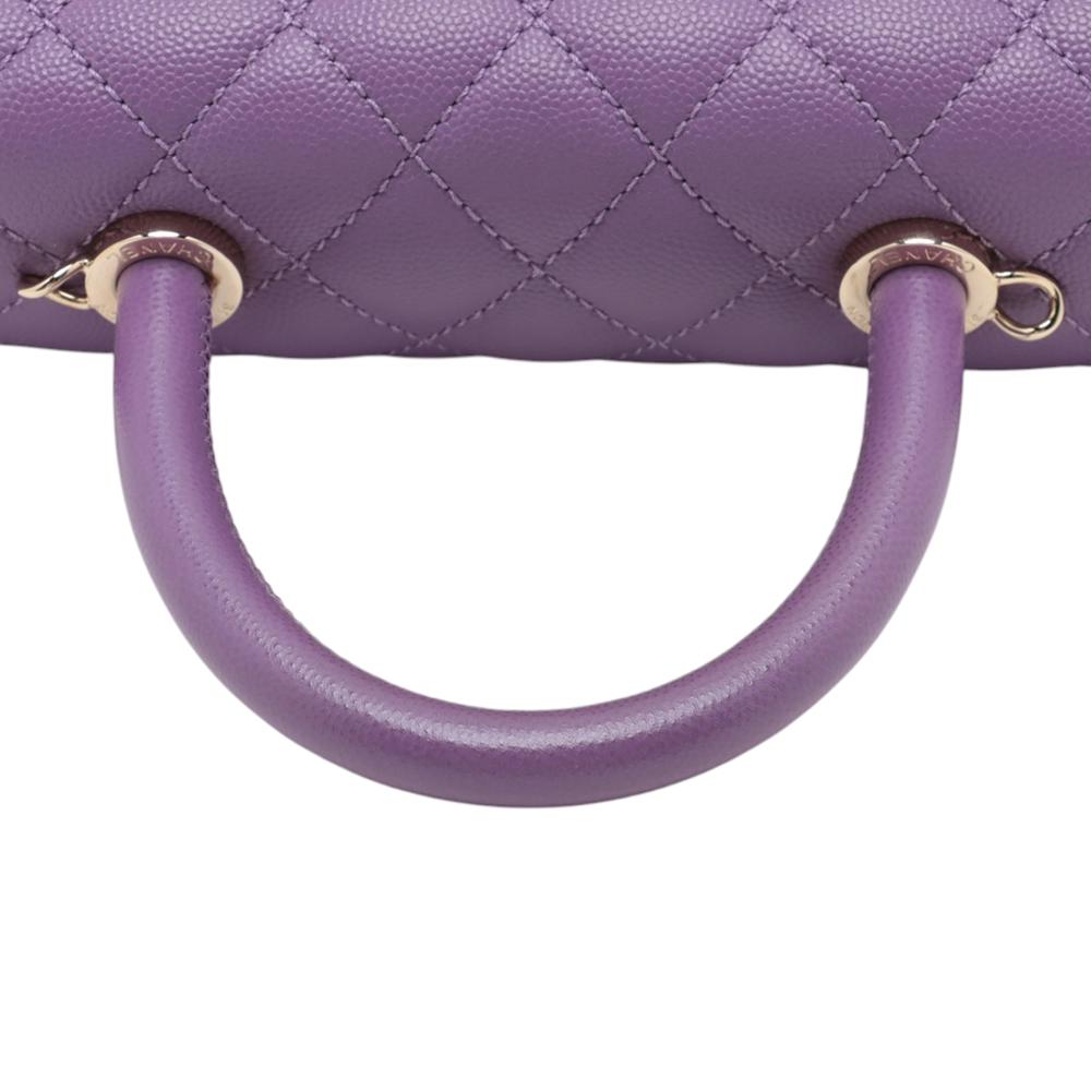 Chanel AB Chanel Purple Caviar Leather Leather Mini Caviar Coco Top Handle Bag France