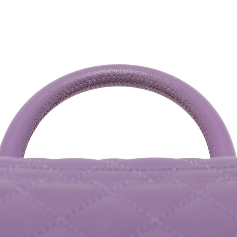 Chanel AB Chanel Purple Caviar Leather Leather Mini Caviar Coco Top Handle Bag France