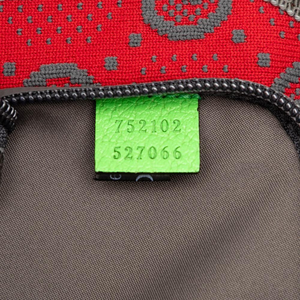 Gucci AB Gucci Red Nylon Fabric GG and Rubber Belt Bag Italy