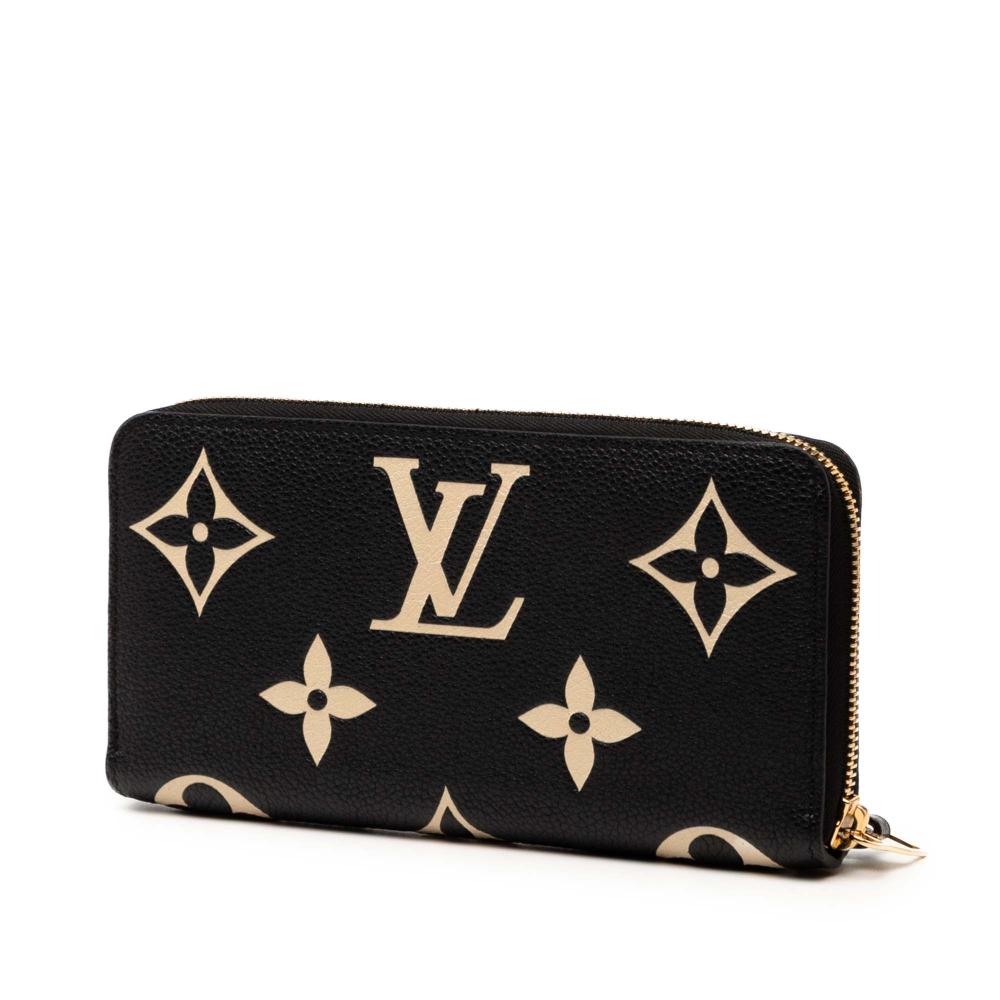 Louis Vuitton AB Louis Vuitton Black Monogram Empreinte Leather Giant Bicolor Zippy Long Wallet France