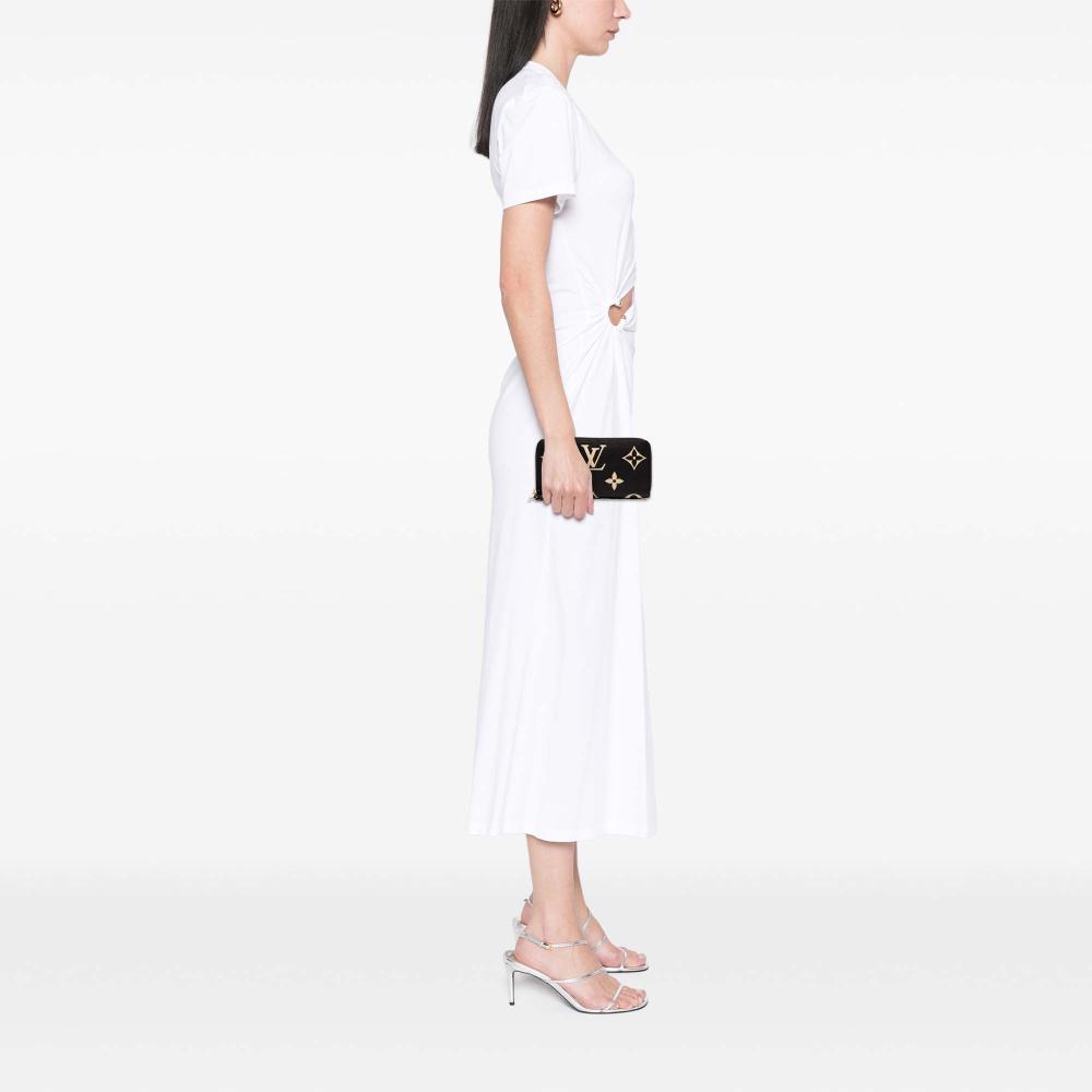 Louis Vuitton AB Louis Vuitton Black Monogram Empreinte Leather Giant Bicolor Zippy Long Wallet France