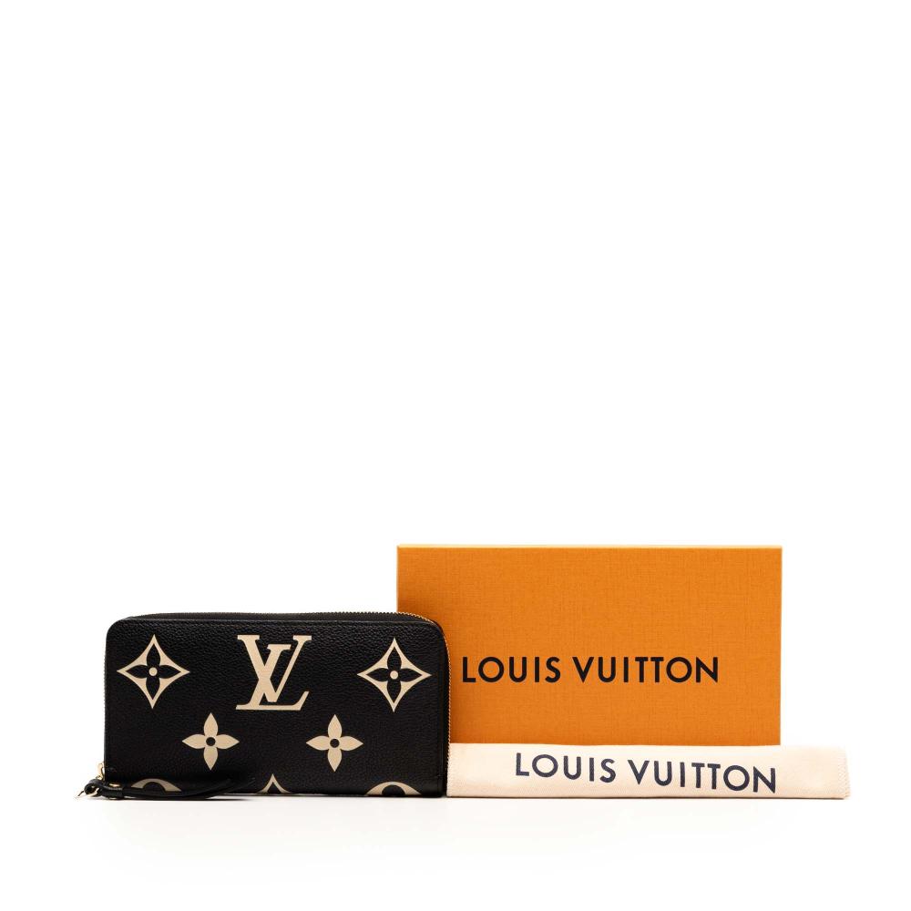 Louis Vuitton AB Louis Vuitton Black Monogram Empreinte Leather Giant Bicolor Zippy Long Wallet France