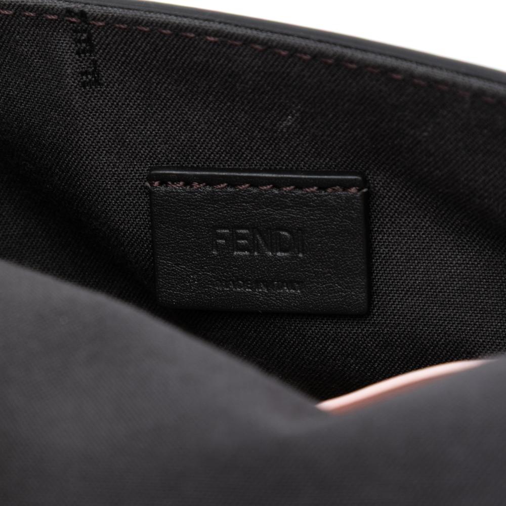 Fendi AB Fendi Pink Light Pink Calf Leather Duo Baguette Crossbody Italy