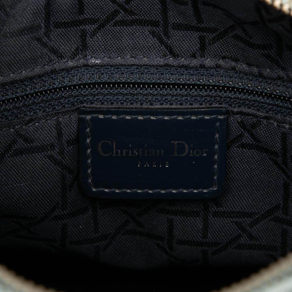 Christian Dior B Dior Blue Denim Denim Fabric Medium Cannage Acrylic Handles Lady Dior Italy