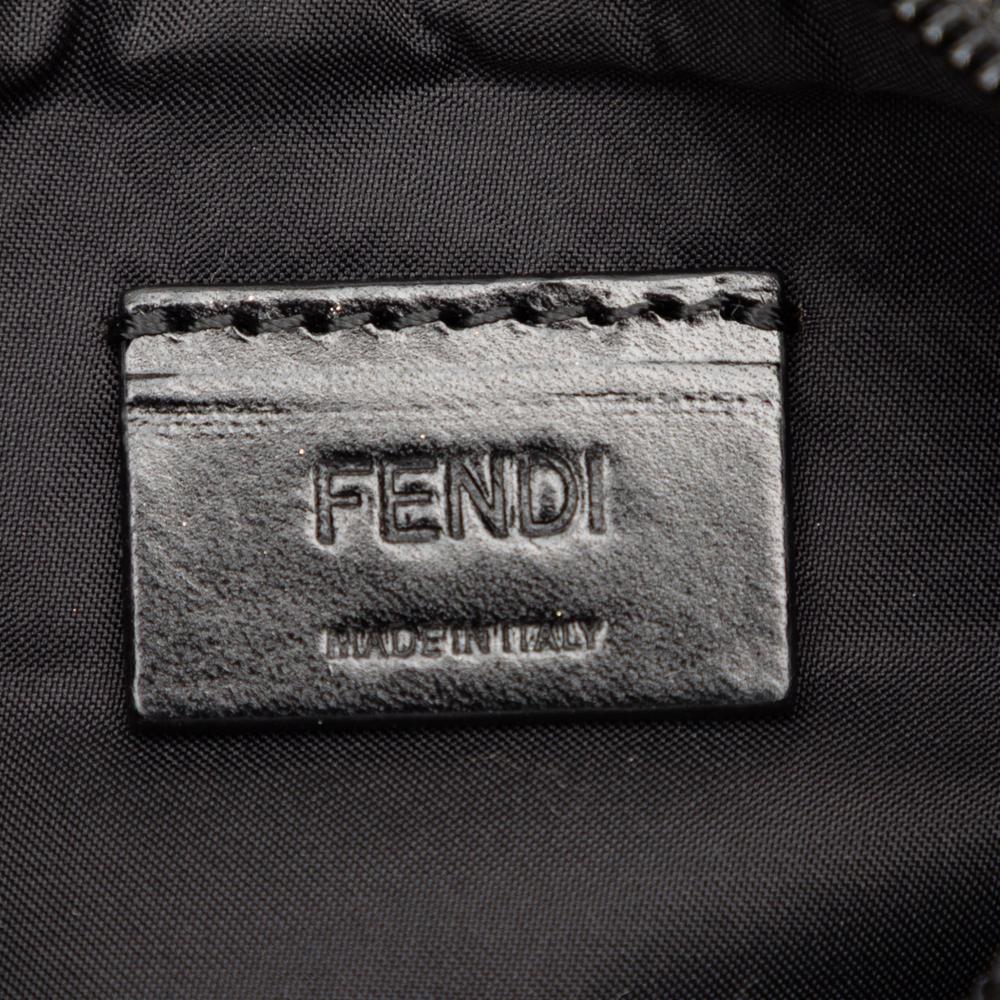 Fendi AB Fendi Black Canvas Fabric Monster Clutch Italy