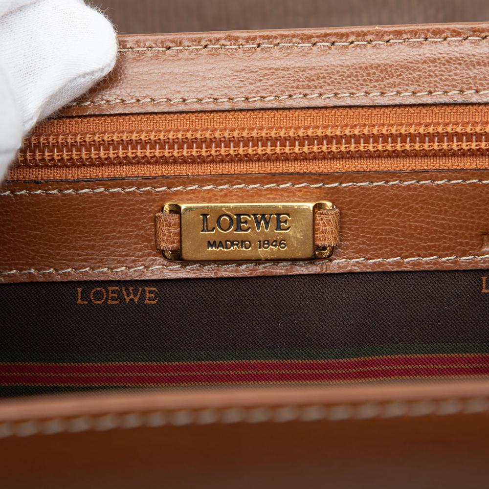 Loewe B LOEWE Brown Calf Leather Velazquez Twist Top Handle Bag Spain