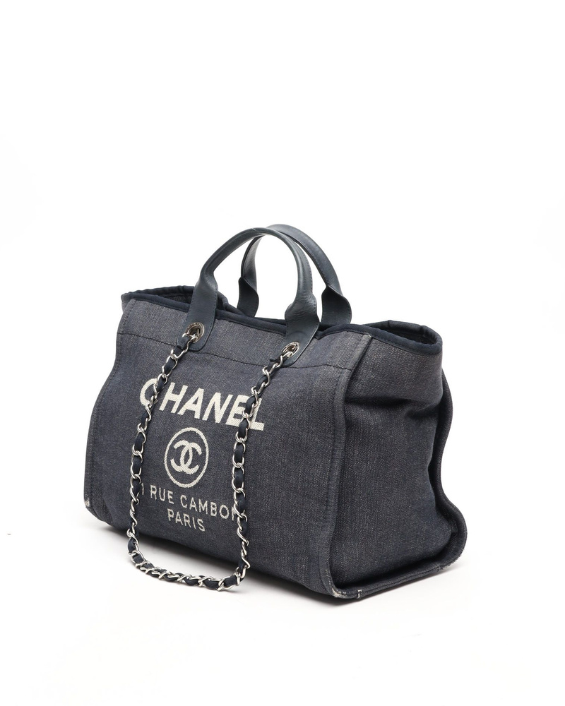 Chanel Denim Deauville MM Tote Bag