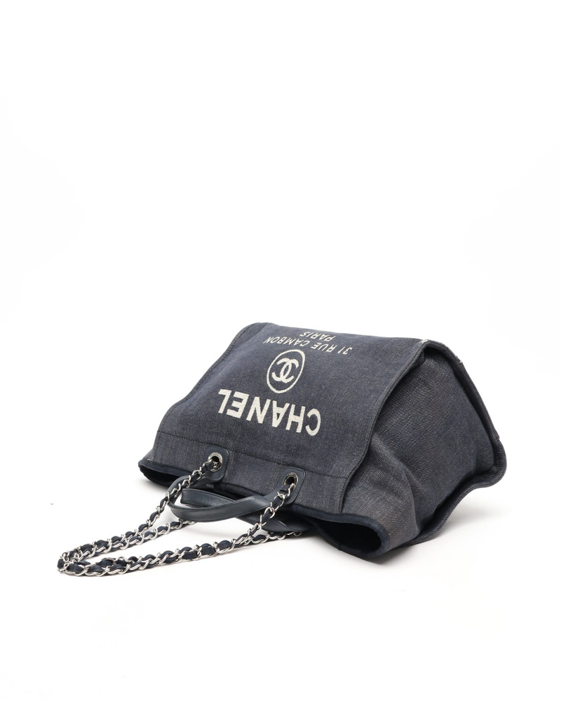 Chanel Denim Deauville MM Tote Bag