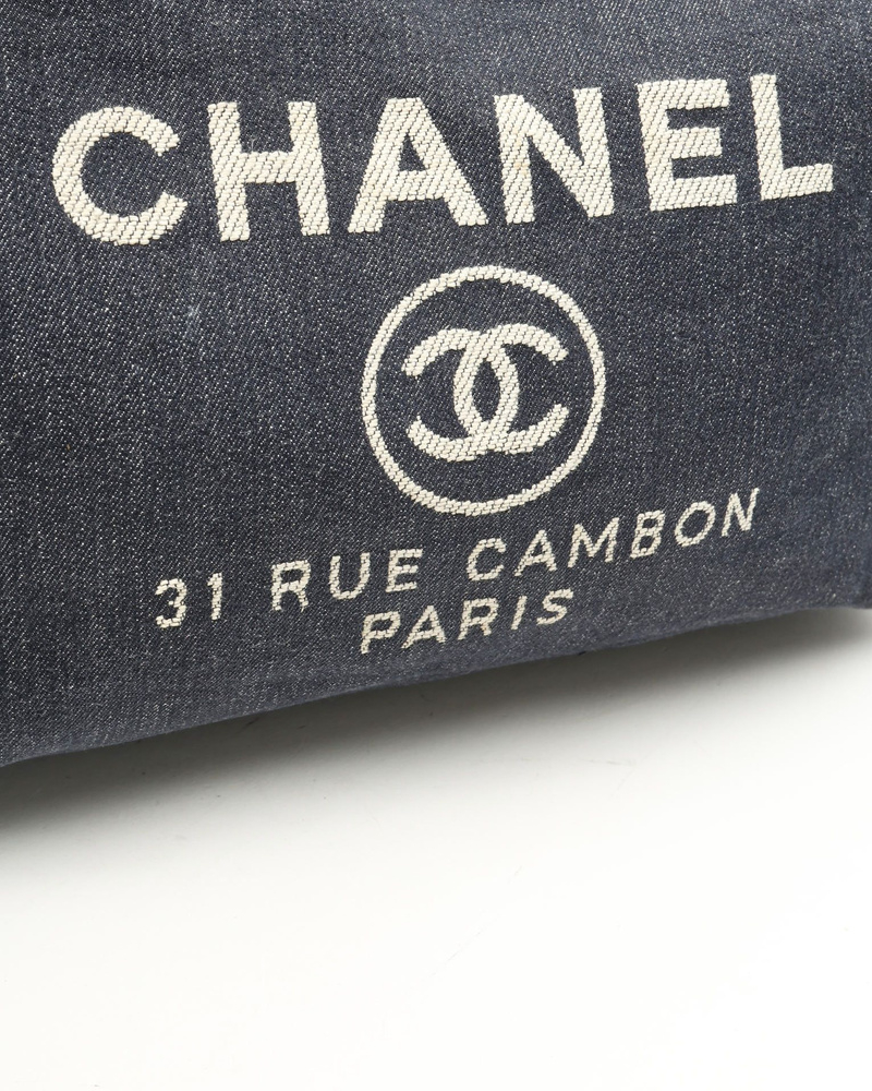 Chanel Denim Deauville MM Tote Bag