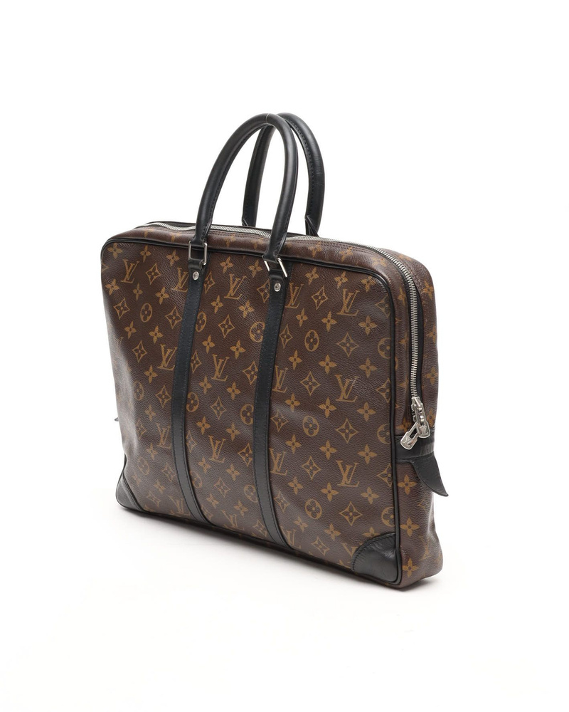 Louis Vuitton Porte Documents Voyage Monogram Macassar Business Bag