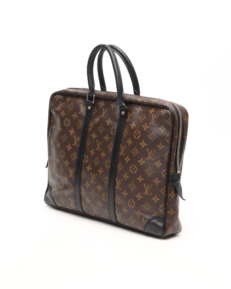 Louis Vuitton Porte Documents Voyage Monogram Macassar Business Bag