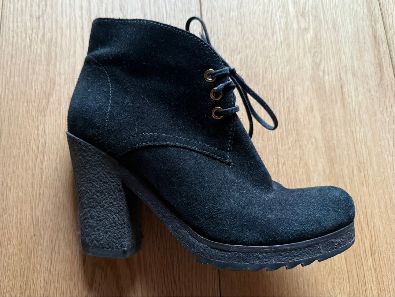 Prada Bottines à lacets en daim!~